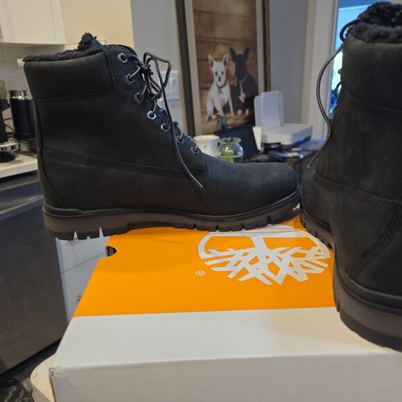 Timberland Men's Radford Boots Waterproof MID Warm Lined Black Nubuck SZ 13 NEW - Picture 8 of 13